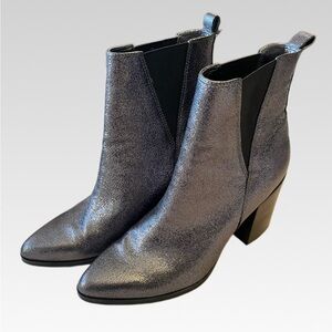Ivanka Trump Shimmering Silver Ankle Booties size 7.5